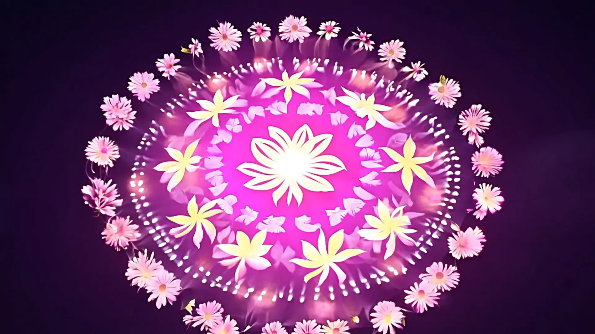 Elegant Floral Mandala Design Overlay for Meditation and Yoga Videos